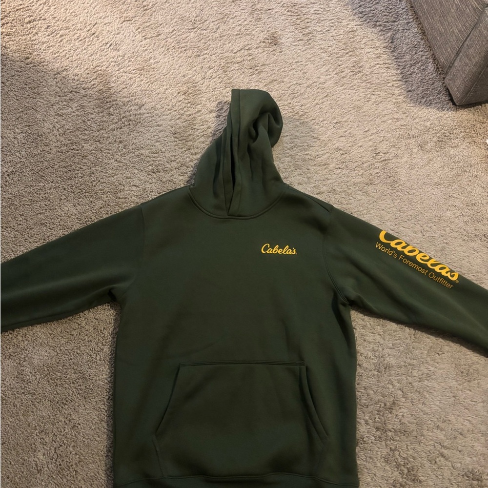 Cabela's Green Hoodie for Men Large Retro Hunting